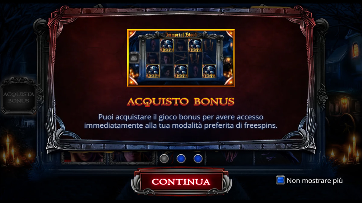 La schermata principale della slot Immortal Blood