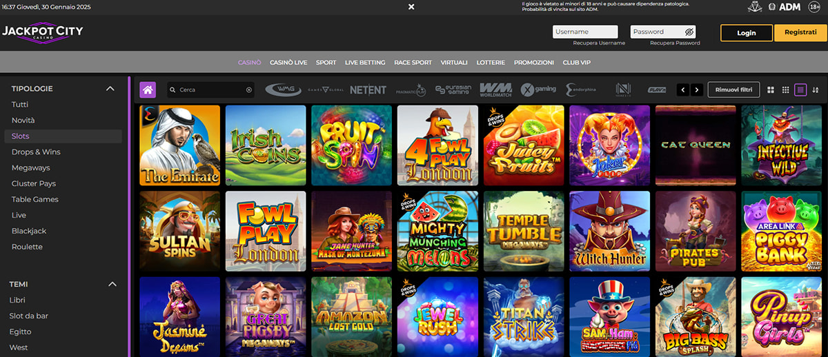 Una panoramica delle slot di JackpotCity