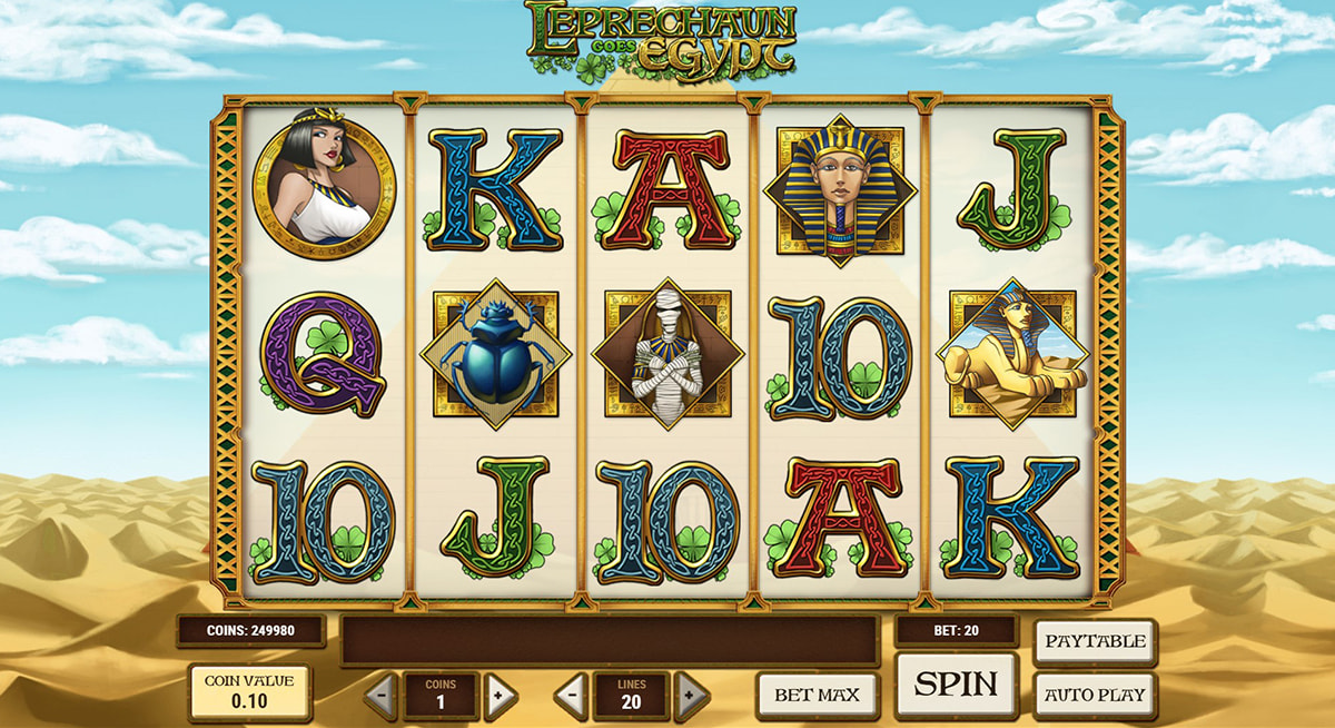La schermata principale della slot Leprechaun Goes Egypt