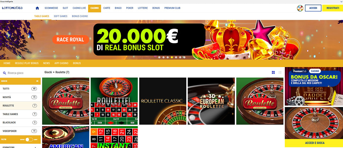 Una panoramica dei giochi di roulette di Lottomatica