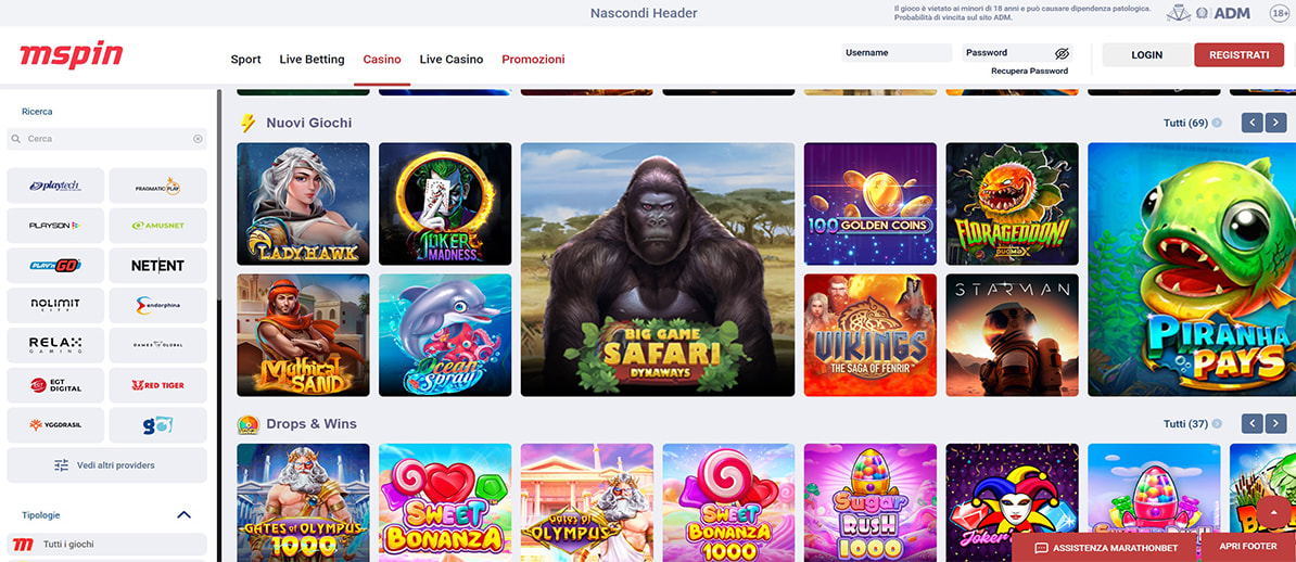 Una panoramica degli altri giochi di Marathonbet