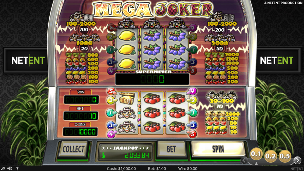 La schermata principale della slot Mega Joker
