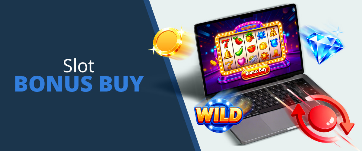Slot Bonus Buy e un computer con un gioco di slot machine sullo schermo