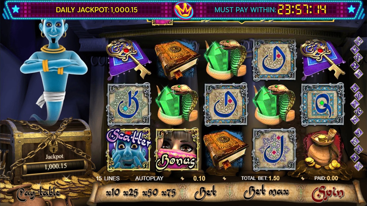 La schermata principale della slot Millionaire Genie