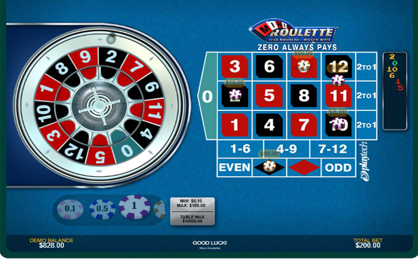 La funzione raddoppia sulla Mini Roulette, gioco RNG di Playtech.