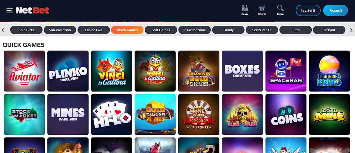 Una panoramica degli altri giochi di NetBet