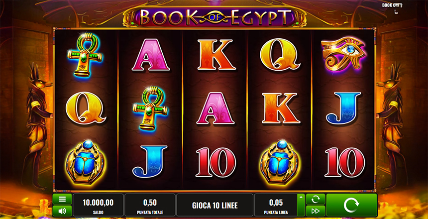 La slot Book of Egypt di Platipus.