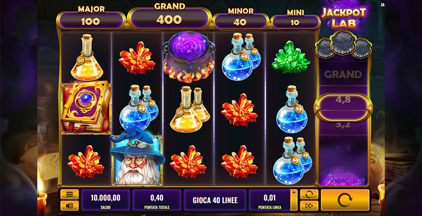 La slot machine Jackpot Lab prodotta da Platipus.