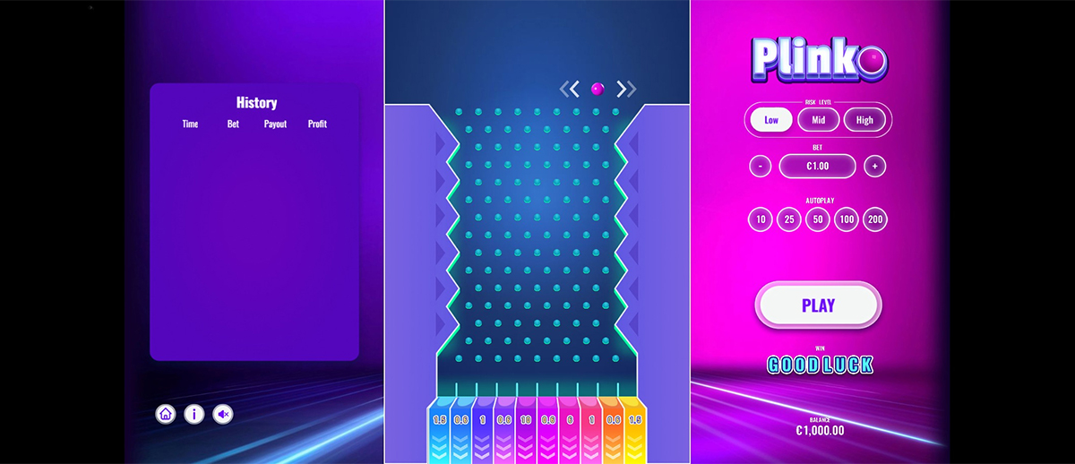 Schermata di gioco di Plinko di ELA Games