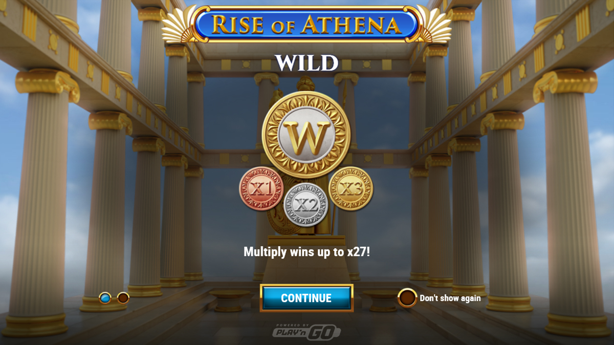La schermata principale della slot Rise of Athena