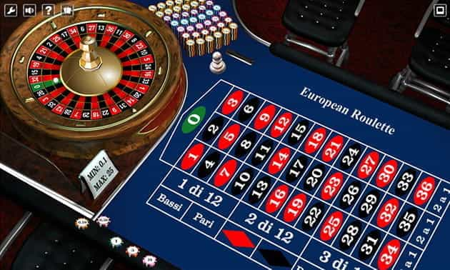 L’interfaccia grafica della Roulette Europea del casinò online NetBet.