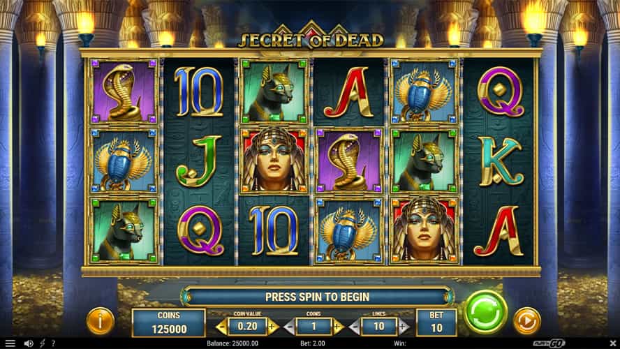 Screenshot della slot Secret of Dead