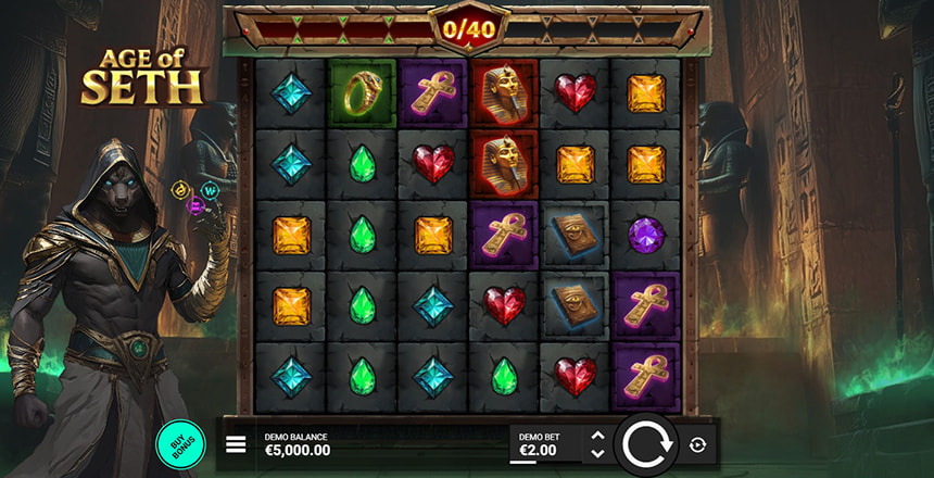 La slot machine Age of Seth prodotta da Bullshark.