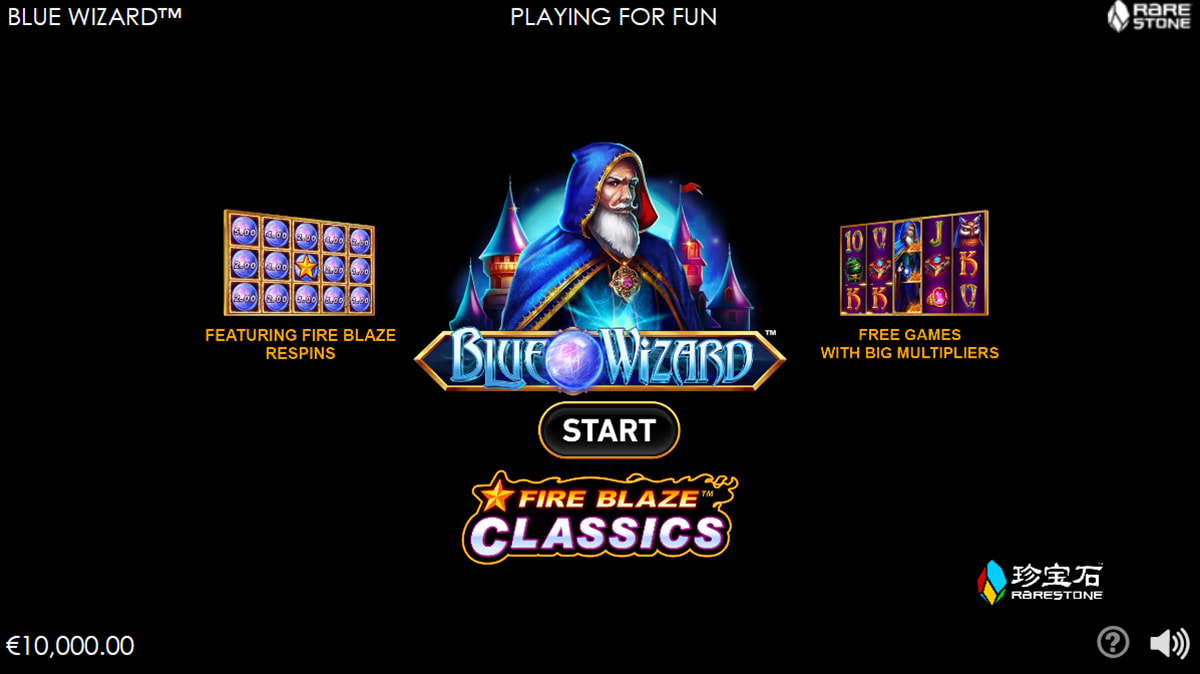 La schermata principale della slot Blue Wizard