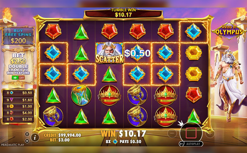 Una partita online con la slot bonus buy Gates of Olympus.