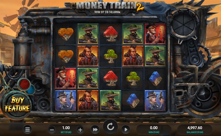 Una schermata della slot bonus buy Money train 2.