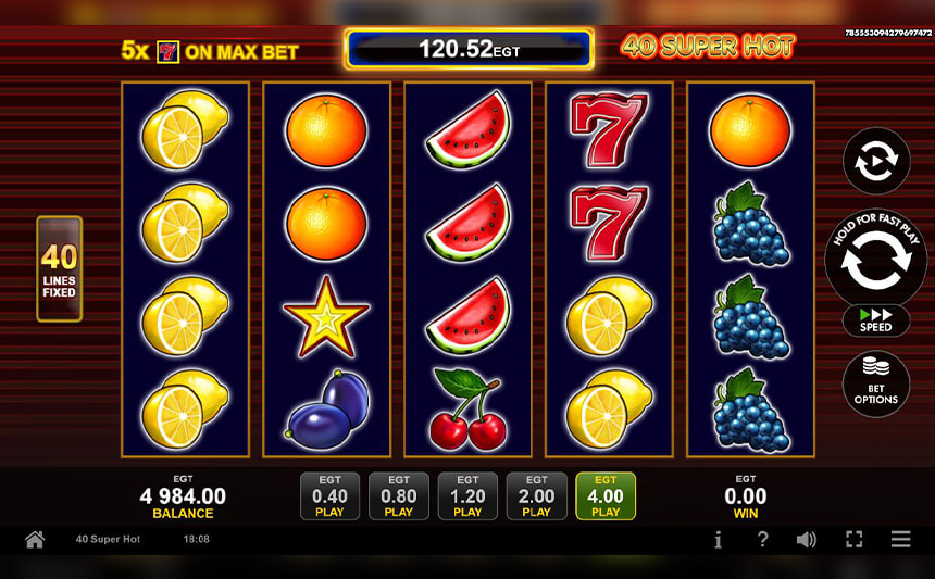 Una partita con la slot frutta 40 Super Hot.
