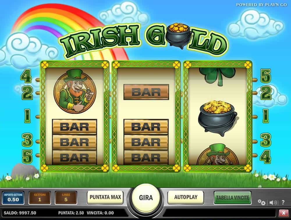 La slot machine Irish Gold di Play'n GO.