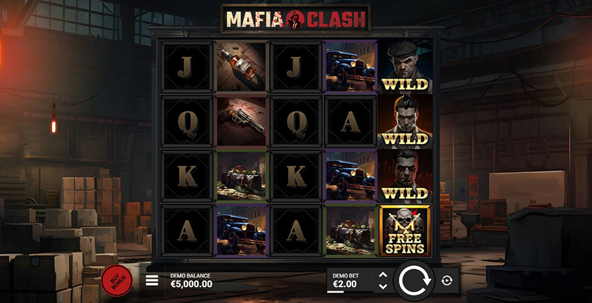 La slot a tema Mafia Clash di Bullshark.