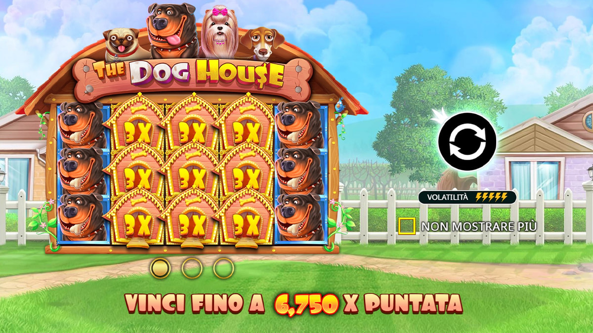 La schermata principale della slot The Dog House