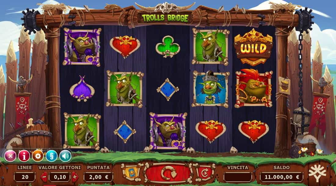 La slot machine Trolls Bridge di Yggdrasil.