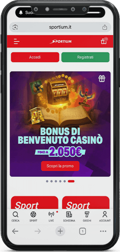 La schermata del bonus di benvenuto di Sportium da mobile.