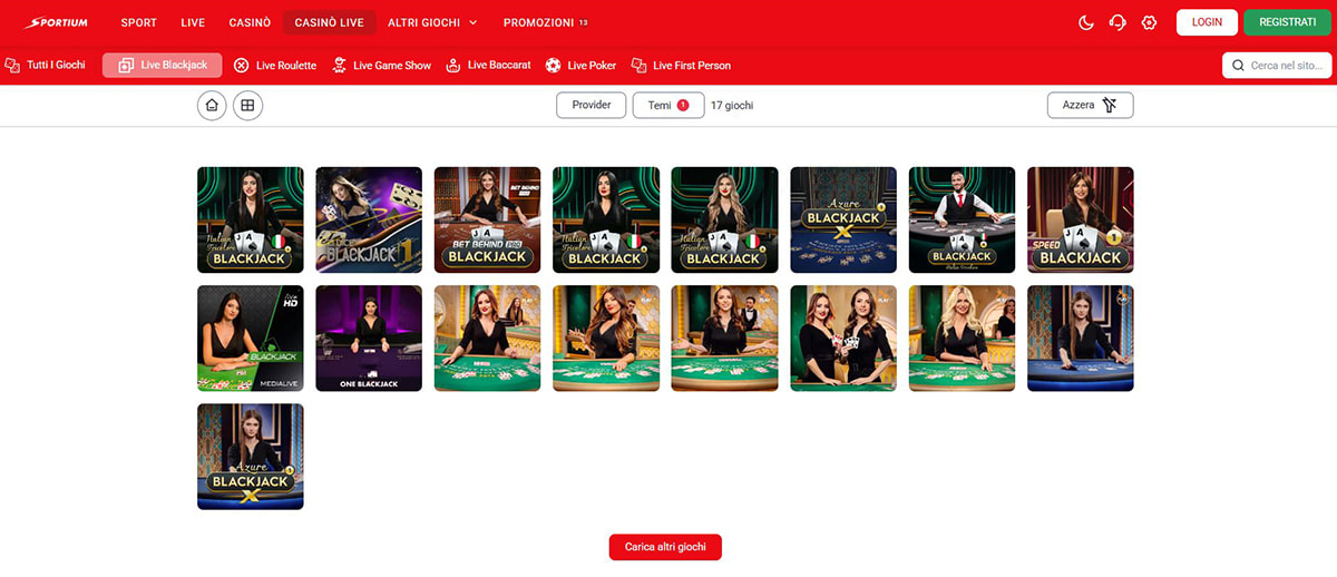 Una panoramica dei giochi di blackjack di Sportium