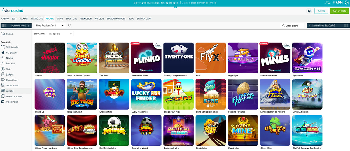 Una panoramica degli altri giochi di StarCasinò