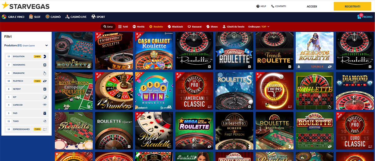 Una panoramica dei giochi di roulette di StarVegas