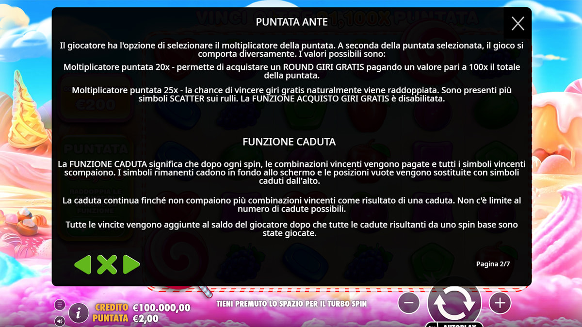 La schermata principale della slot Sweet Bonanza