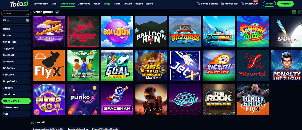 Una panoramica degli altri giochi di Totosì