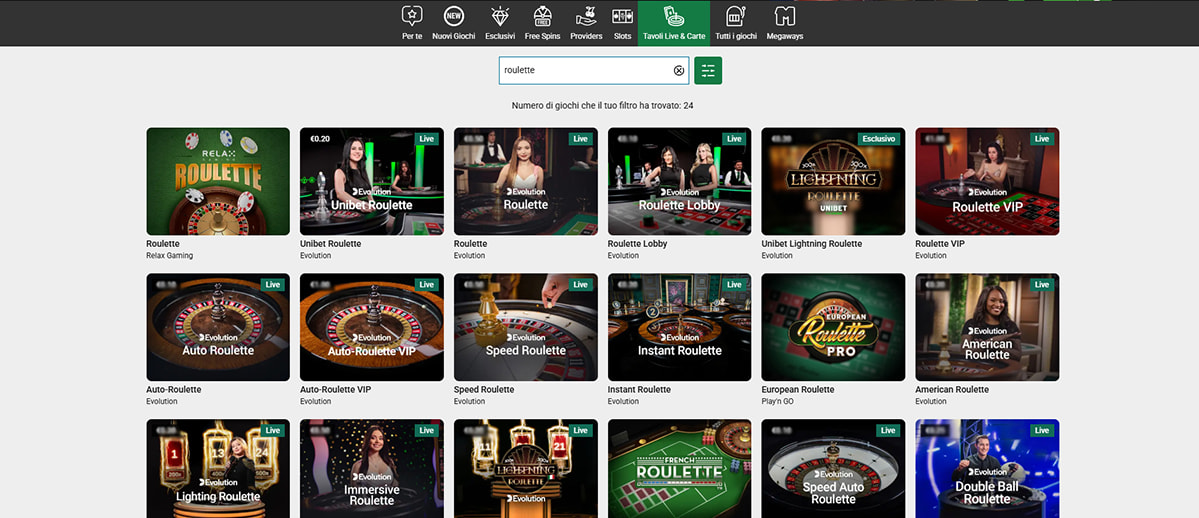 Una panoramica dei giochi di roulette di Unibet
