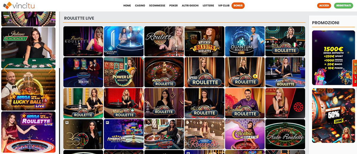 Una panoramica dei giochi di roulette di VinciTu
