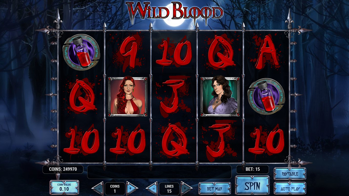 La schermata principale della slot Wild Blood