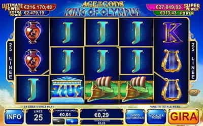 La slot Age of the Gods: King of Olympus di Casino.com.
