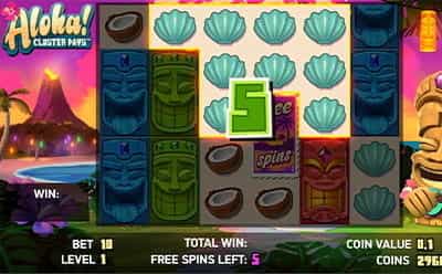La slot machine Aloha Cluster Pays di Evolution Gaming, prodotta da NetEnt