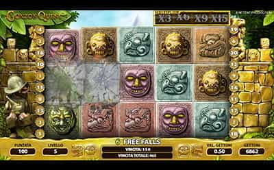 Funzione Avalanche sulla slot Gonzo’s Quest di NetEnt.