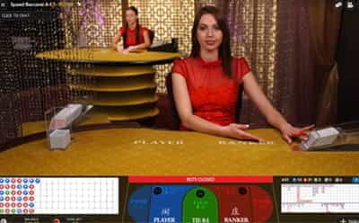 Un tavolo di Speed Baccarat Live disponibile sul casinò mobile di CasinoMania