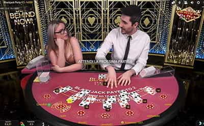 Un tavolo blackjack live su 888casino.