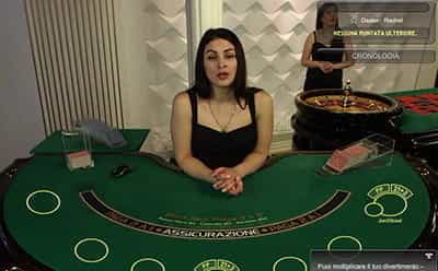 Un tavolo blackjack live su SNAI casinò.