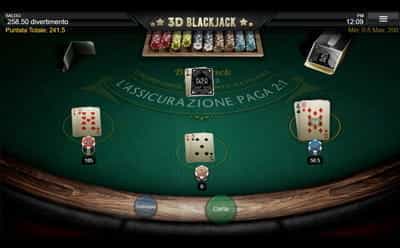 Il Blackjack 3D di LeoVegas casinò.