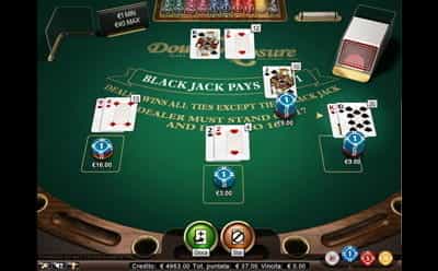 Il blackjack Double Xposure mobile della piattaforma Mr Green.
