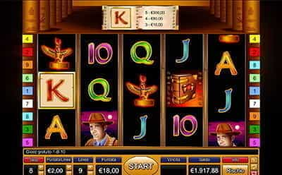 Bonus game della slot Book of Ra di Novomatic.