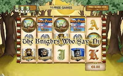 Game bonus attivato sulla slot Monty Python and The Holy Grail di Playtech.