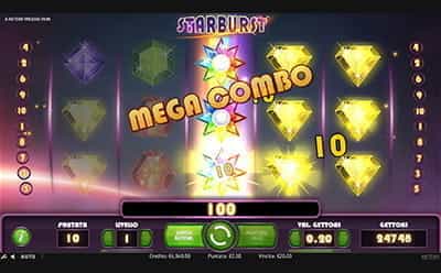 Mega Combo sulla slot Starburst di NetEnt.