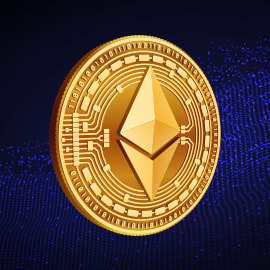 Il logo della blockchain Ethereum.