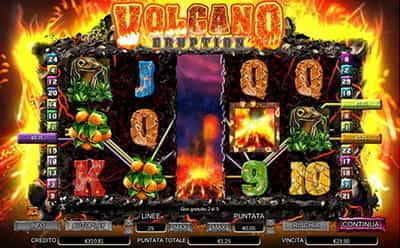 La funzione eruzione presente sulla slot Volcano Eruption.
