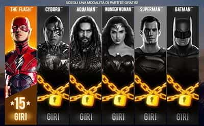 I giri gratuity presenti sul gameplay della slot Justice League.