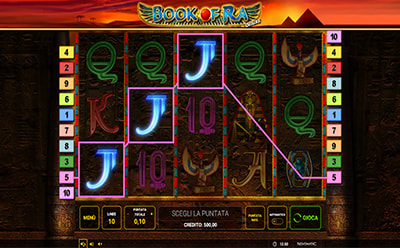 La slot machine Book of Ra Deluxe proposta dal casinò GoldBet.