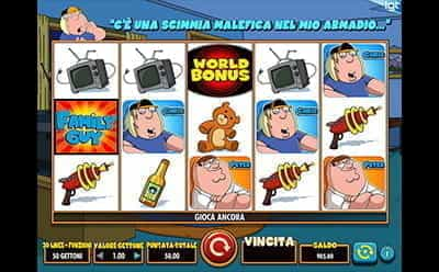 Interfaccia grafica della slot Family guy di IGT.